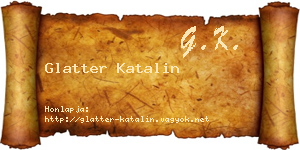 Glatter Katalin névjegykártya